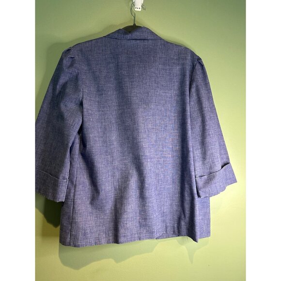 Women’s Blazer Size 8 Made in USA Open Front Elbow Sleeve Pocketed Jacket - Picture 4 of 5